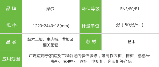 澤爾生態(tài)板參數(shù)